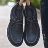 Herren-Sneaker aus echtem Leder Outdoor-Erwachsene Schnürschuhe Vintage Freizeitschuhe Rutschfest Männliches Trekkingschuhwerk Freizeit-Trainer
