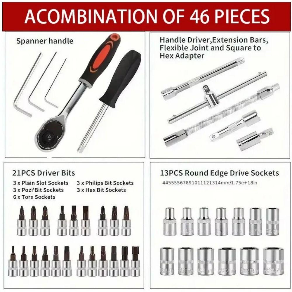 Wear-resistant Ratchet Wrench Combo Set Strong Toughness Hand Combination Tool Kit Home