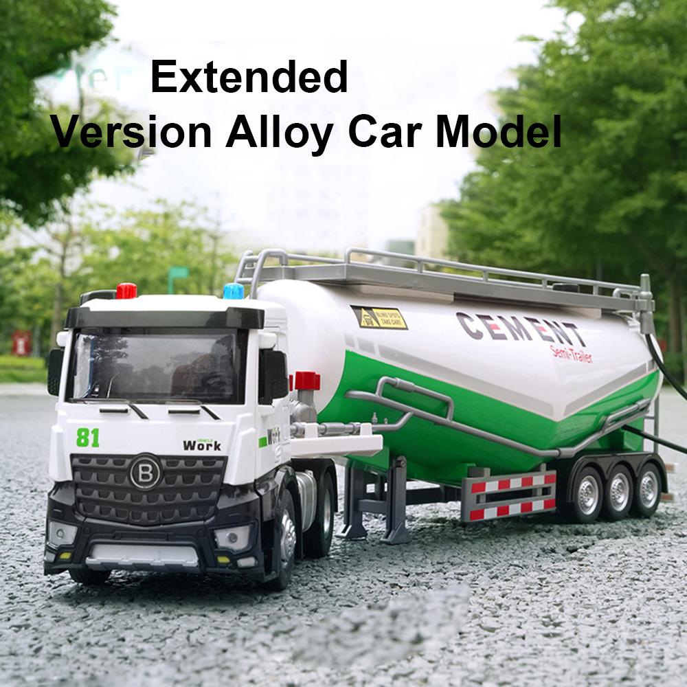 ABAE1 1/18 Extended Version Alloy Dust Transport Hook Truck Car Model Toy Sound Light Truck Vehicle Models Decoration Present Boy Gift