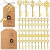 50 Sets Housewarming Skeleton Key Bottle Opener with Tags and Jute Rope Retro Skeleton Key Opener Home Sweet Home Party Favors for House Warming