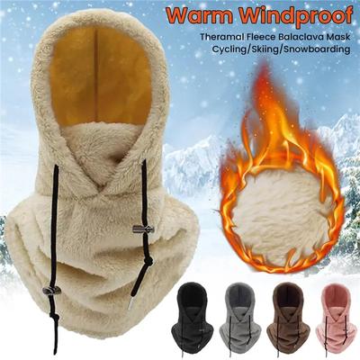 Termiczny polar sherpa kominiarka zimowa na narty z kapturem wyprzedaż wiatroodporna regulowana ciepła osłona kaptura czapki szalik