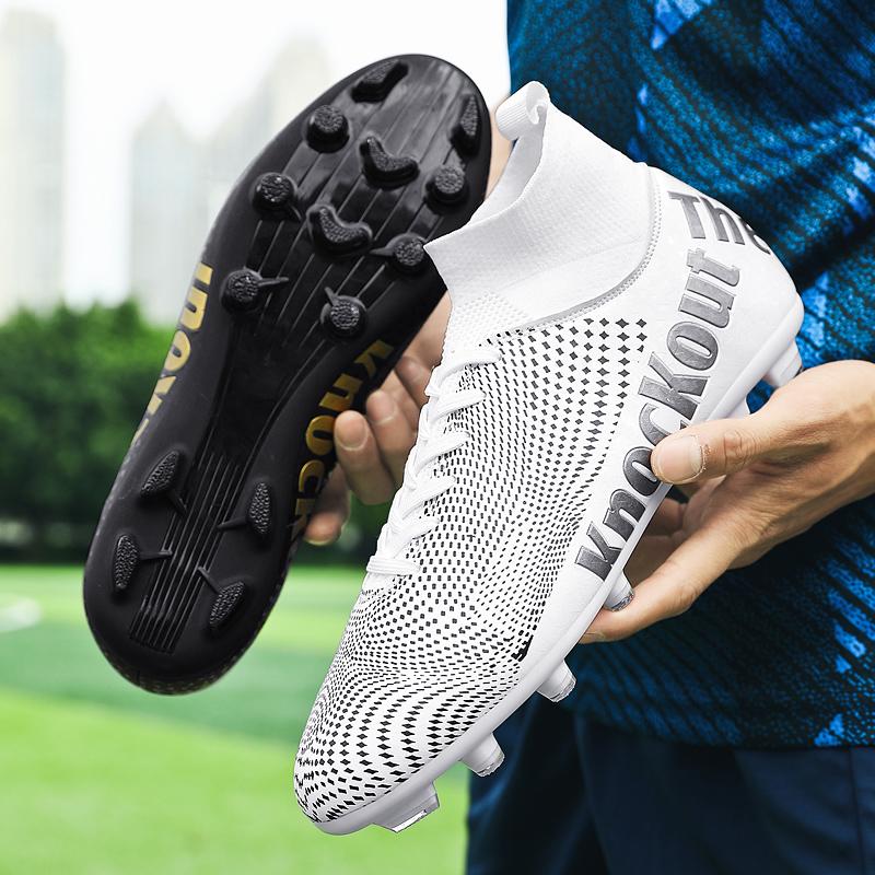 Pantofi de fotbal de marime mari pentru copii Pantofi de antrenament de competiție pentru tineri studenți înalți pentru bărbați Iarbă artificială pantofi cu lipici pentru unghii lungi