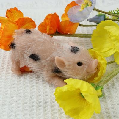 Miniatur Reborn Haustier Schwein Puppe Umweltfreundliches Weiches Silikon Kneifen Musik Ferkel Reborn Puppe Niedliches Cartoon Schweinchen Babypuppe Kind Stressabbau Spielzeug