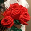 85cm/100cm Imitation Rose Realistic Soft Plush Flower Healing Decompressing Safe Never Withering Bouquet Home Decor