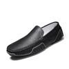 Plus Size Men's Shoes Genuine Leather Shoes Summer Trendy Breathable Casual Leather Shoes Slip-on Driving Trendy Shoes