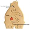 Personalized Wooden Mother & Baby Bear Family Puzzle Set: Solid Wood Craft Home Décor