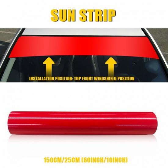 60 X10  Car Window Tint Windshield Sun Visor Vinyl PVC Decal Strip Sticker Red
