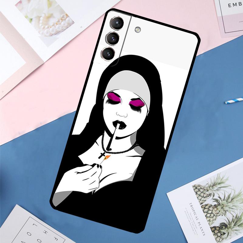 Sister Style Nun Sexy Girl Case For Samsung Galaxy S25 Ultra S21 S22 S24 S23 Ultra S9 S10 Plus S21 FE S25 FE Back Cover