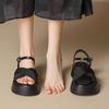 Platform Sandals  Summer New High-end Sports Black Casual  Muffin Shoes