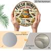 2D Flat Retro Fresh Honey Discount Aluminum Wall Logo-8x8 Inch Country Farmhouse Decoration with Bee and Jar Art, Humorous Kitchen Plaque Suitable