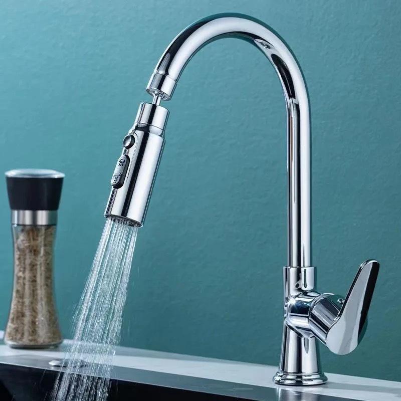 Multifunctional Rotatable Kitchen Faucet Extender with Splash-Proof Bubbler