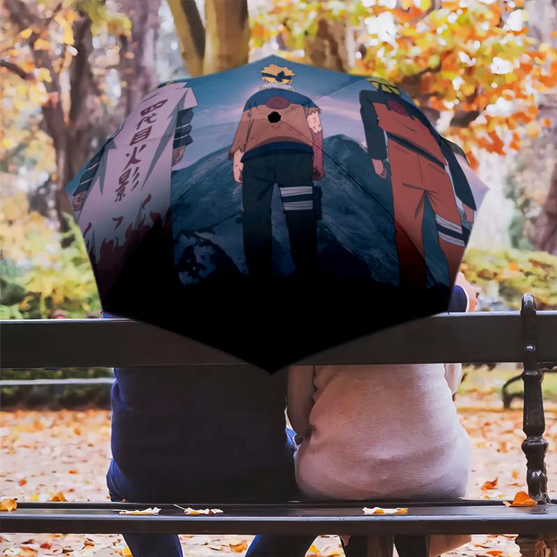 Naruto Anime pattern, automatic folding umbrella, portable and foldable design, 8 ribs, a Christmas or birthday gift.
