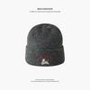 Cute Puppy Embroidered Knitted Wool Hat Women's New Autumn and Winter Face Small Versatile Big Head Circumference Hat