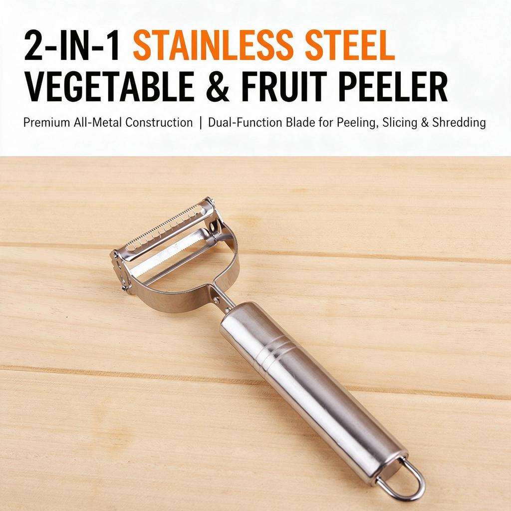 1pc Stainless Steel Vegetable Peeler Sharp Durable Easy To Clean Multifunctional Fruit Potato Peeling Tool for Home Kitchen Meal Prep Home Cooks