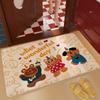 Imitation cashmere cartoon absorbent floor mat
