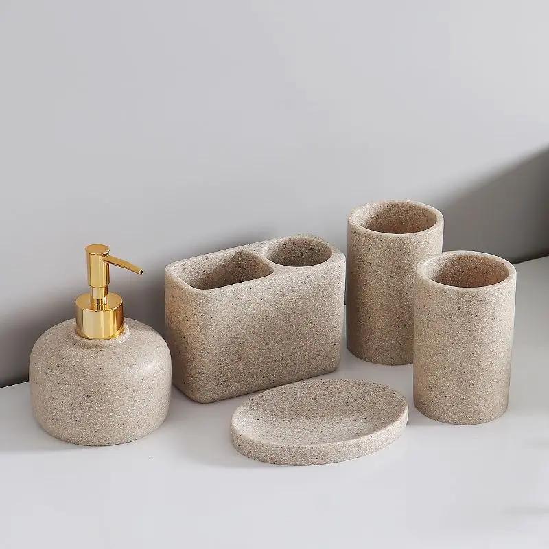 Nordic Ins Bathroom Toiletry Set Household Lotion Bottle Mouthwash Cup Toothbrush Holder Soap Dish Ceramic Soap Dispenser Modern