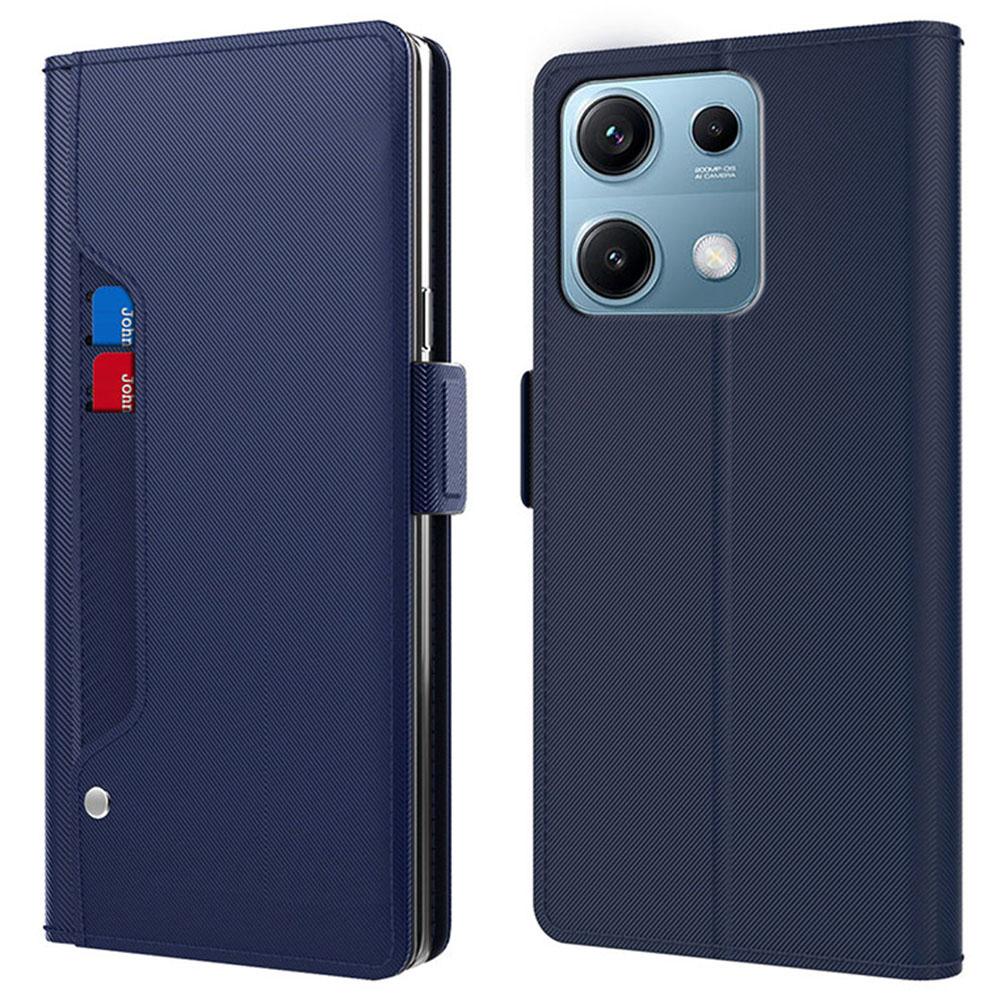 Für Xiaomi Redmi Note 14S 4G Hülle Ständer PU Leder Handyhülle Kartenhalter Spiegel
