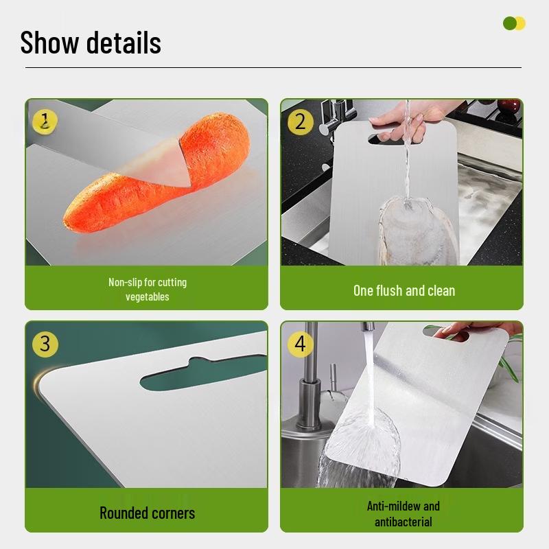 Thickened Stainless Steel Double-Sided Anti-Mildew Cutting Board