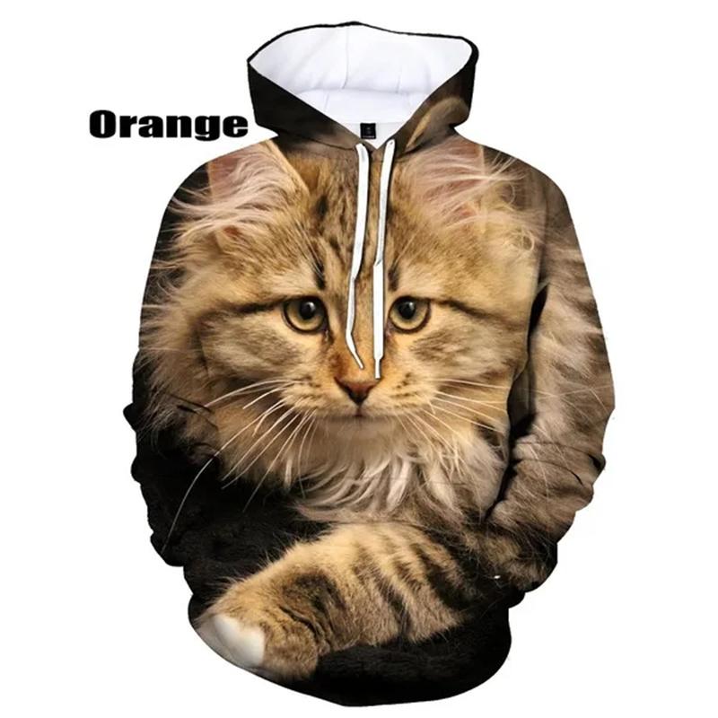 Cute Cat Hoodie Men Clothing Pop 3D Kawaii Cats Printed Hoodies Funny Kids Tops Women Harajuku Fashion Y2k Pullover Hooded Hoody