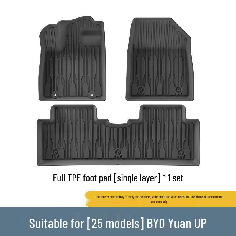 Eco-friendly TPE Floor and Seat Back Mats for 2024-2025 BYD Yuan UP, Including Trunk Mat