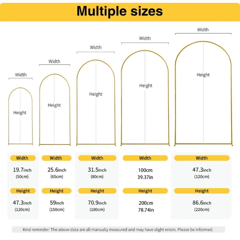 Goldener Eisen Hochzeitsbogen Dekor mit mehreren Größen Einfache Montage Party Hintergrundstruktur