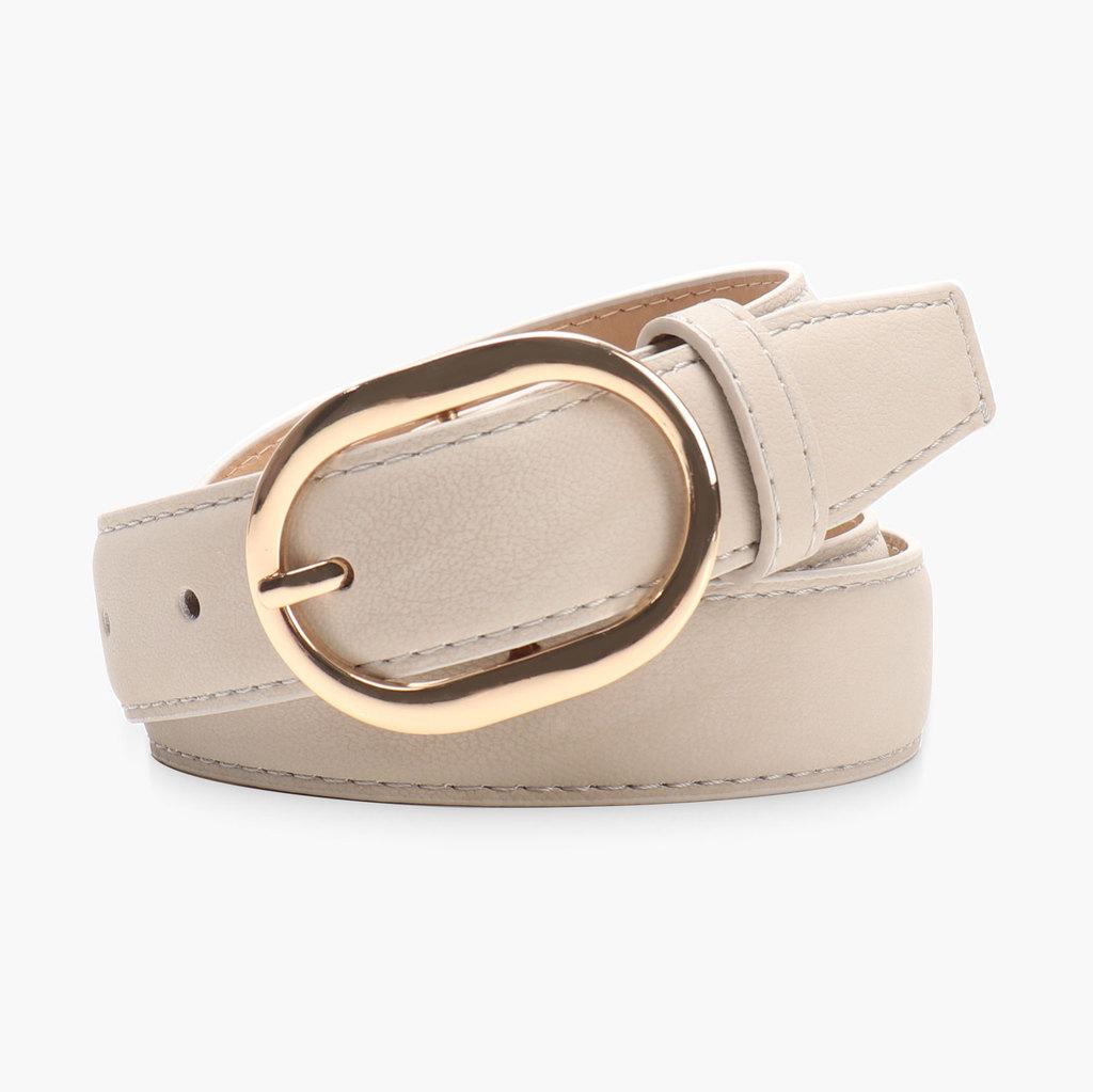 Classic Minimalist Pu Leather Belt With Alloy Buckle For Casual Women
