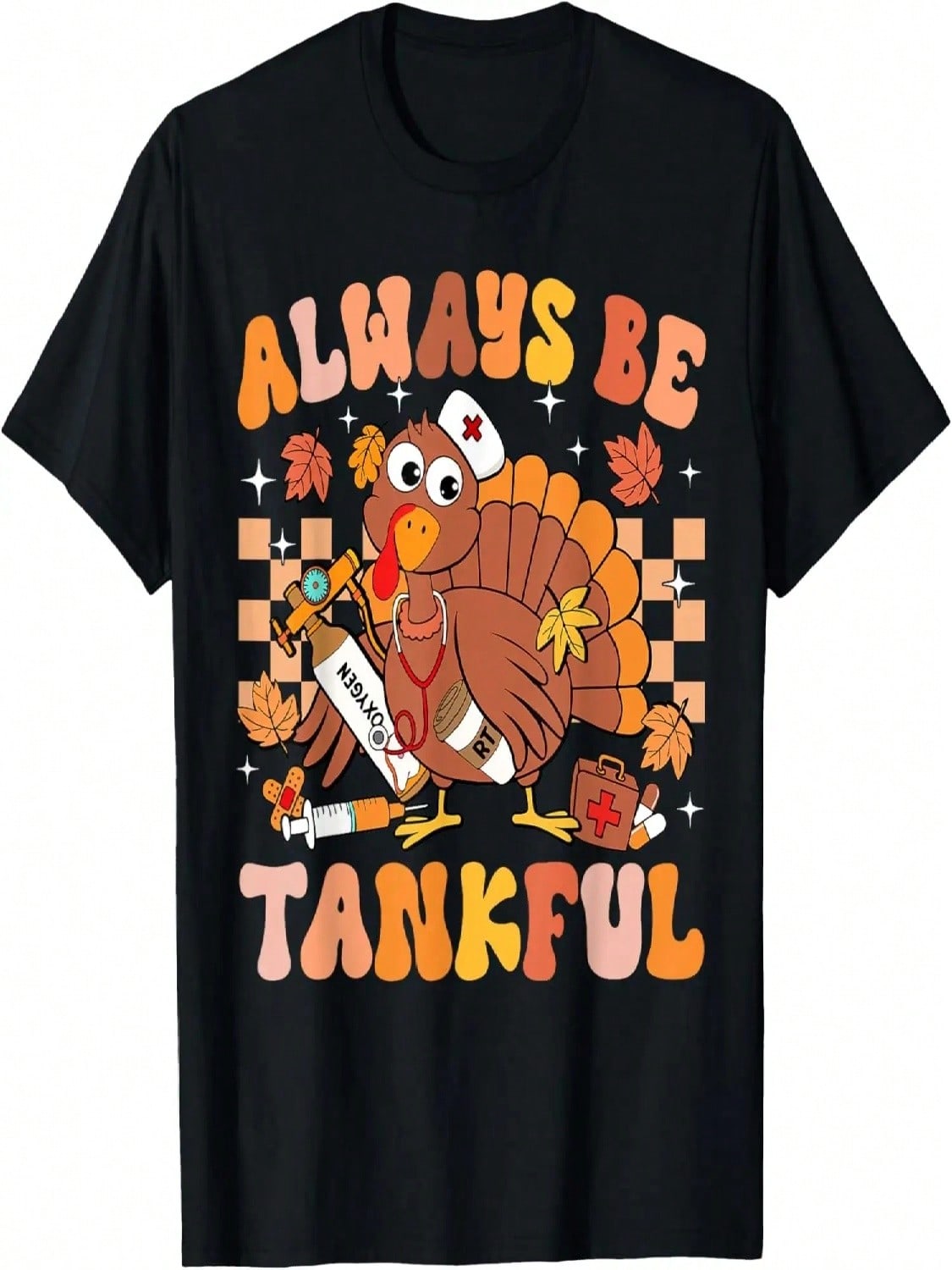 Respiratory Therapist Thanksgiving Nurse Tankful Turkey T-Shirt S