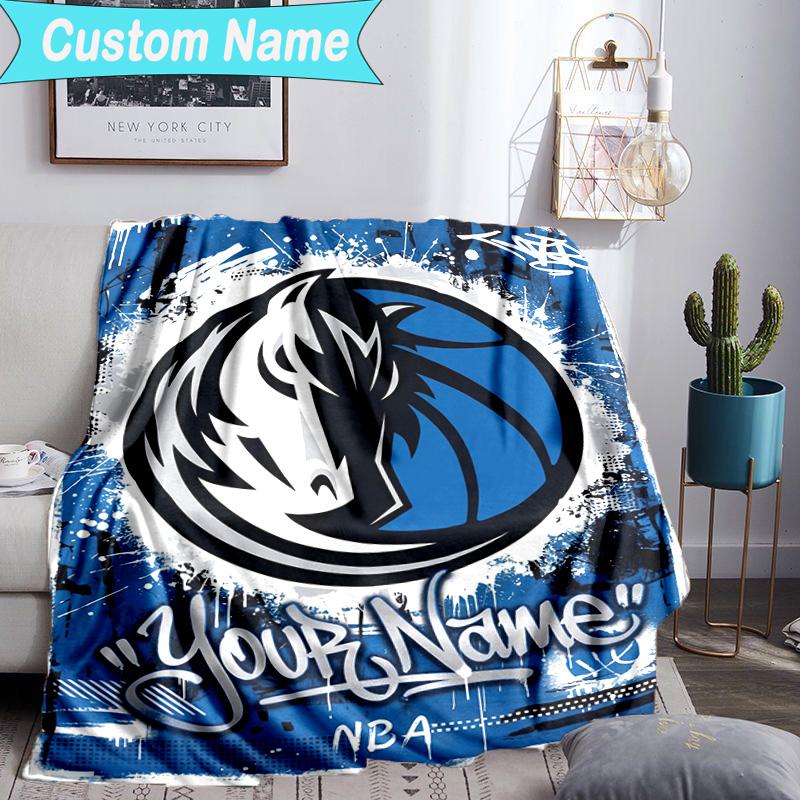 Custom Name Blanket MAVERICKS BASKETBALL TEAM Blanket Bedding Blanket for Travel, Camping, Living Rooms, Offices, Sofas, Fan Christmas Gift