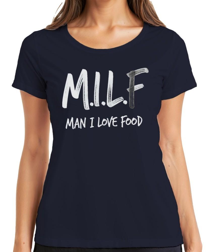 MILF Unisex I Love Food Funny Foodie Gift Birthday Bbq Ladies TShirt