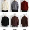 Men's Solid Color Half-High Collar Pullover Sweater - Casual Warm Knit