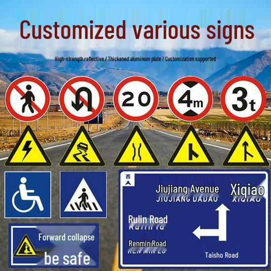 Authentic Highway & Construction Traffic Signs for Safety and Prohibition