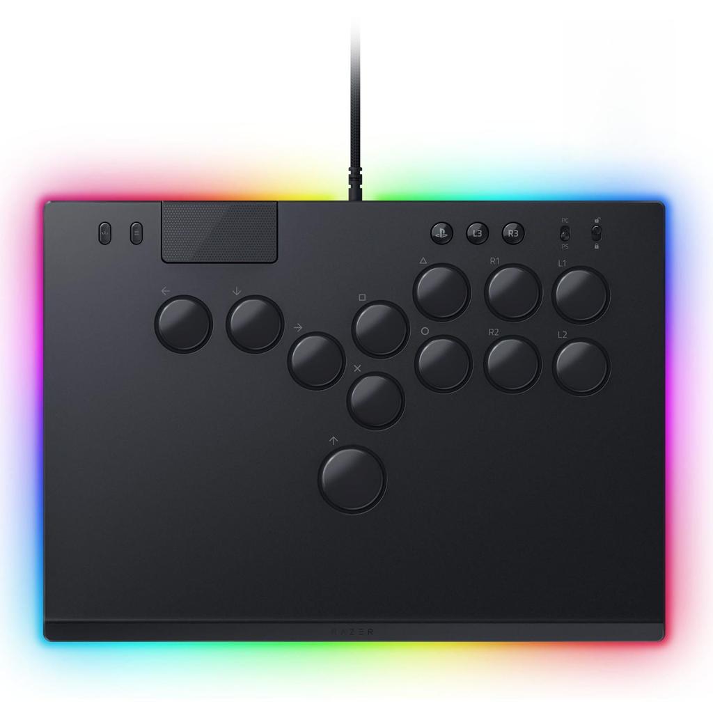 Official Licensed Razer Kitsune Slim Leverless Arcade Controller for PS5 PC Responsive Linear Slim Optical Slim Cable Tournament Lock Removable
