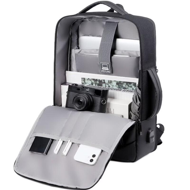 Li Shen Erweiterbarer Business-Rucksack für Herren mit USB-Ladeanschluss