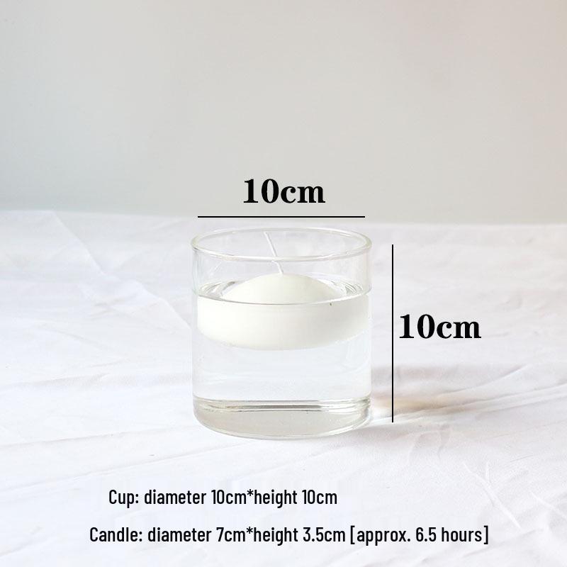 Glass Candle Holders for European Romantic Dinner, Wedding, Birthday, or Hotel Events - Floating Water Candles Included