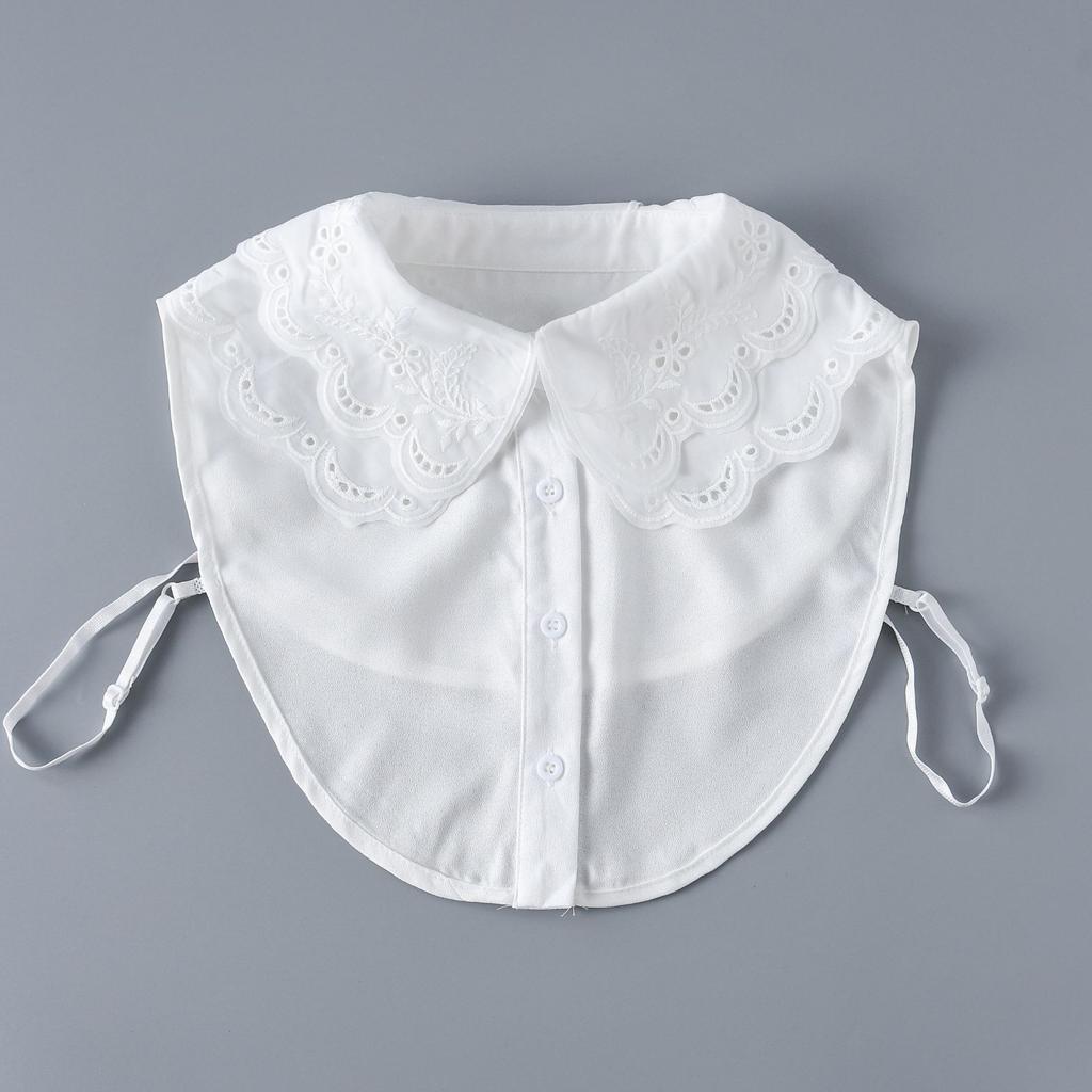 Perfect Match Womens Shirt Floral Embriodery Lapel Fake Collar For Women Removable Detachable Collars Blouse Sweater False Collars Fuax Cols