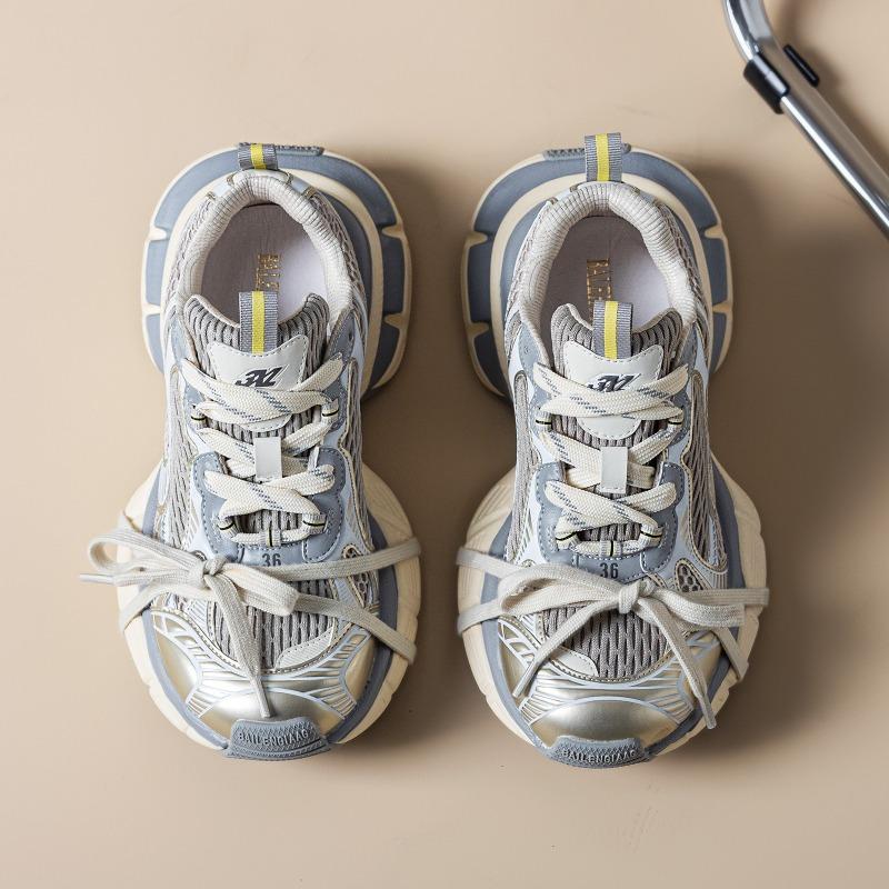 

3xl кроссовки для папы женские весенне-летние сетчатые новые туфли на платформе повседневные спортивные туфли женские 34 шампанского