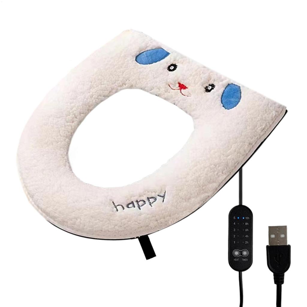 USB Winter Heated Toilet Seat Household Washable Toilet Seat Cover Fast Heating adjust Temperature Lamb Velvet Seat Cushion