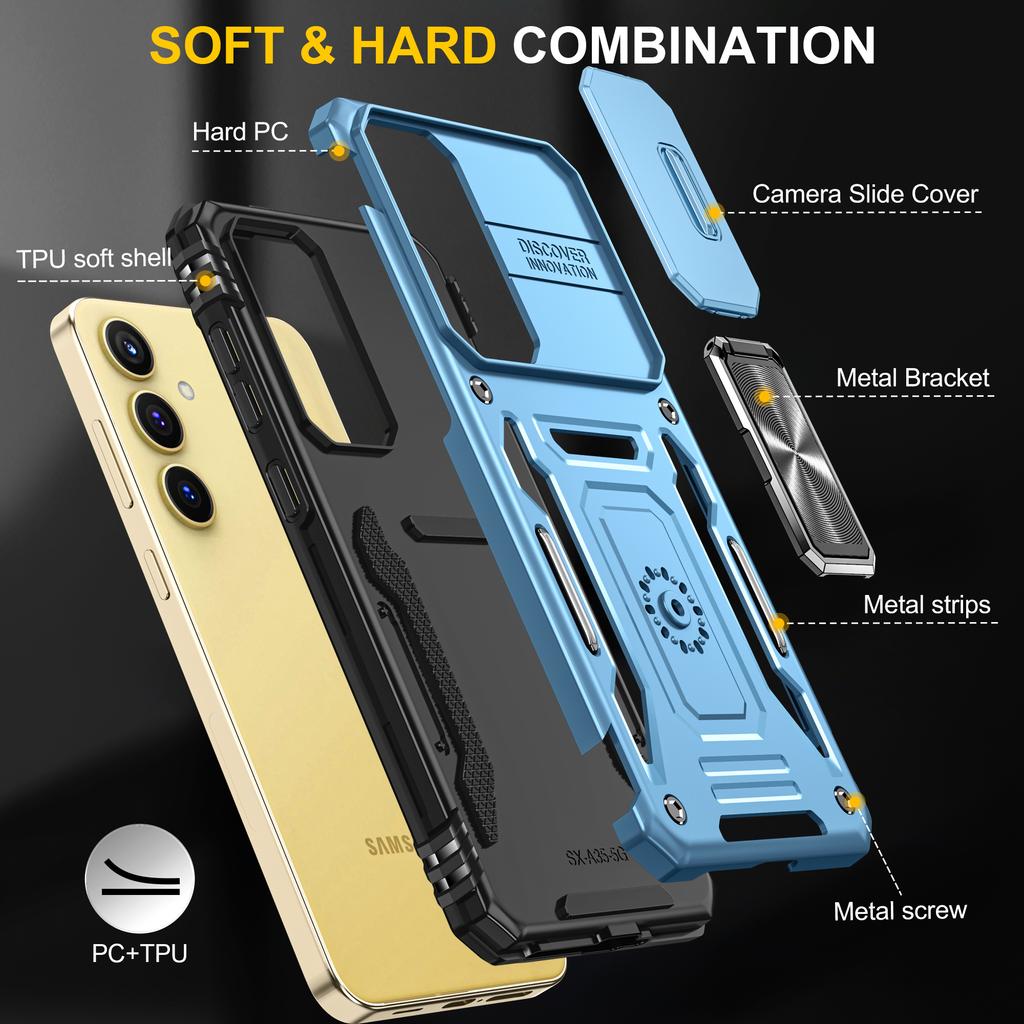 Armor Series For Samsung Galaxy A25 5G (Global) (161.0 X 76.5 X 8.3mm) Case PC+TPU Phone Cover Lens Privacy Protection