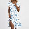 Women's Casual Short Sleeved Dress With Floral Print And Pocket Design And Pocket Design
