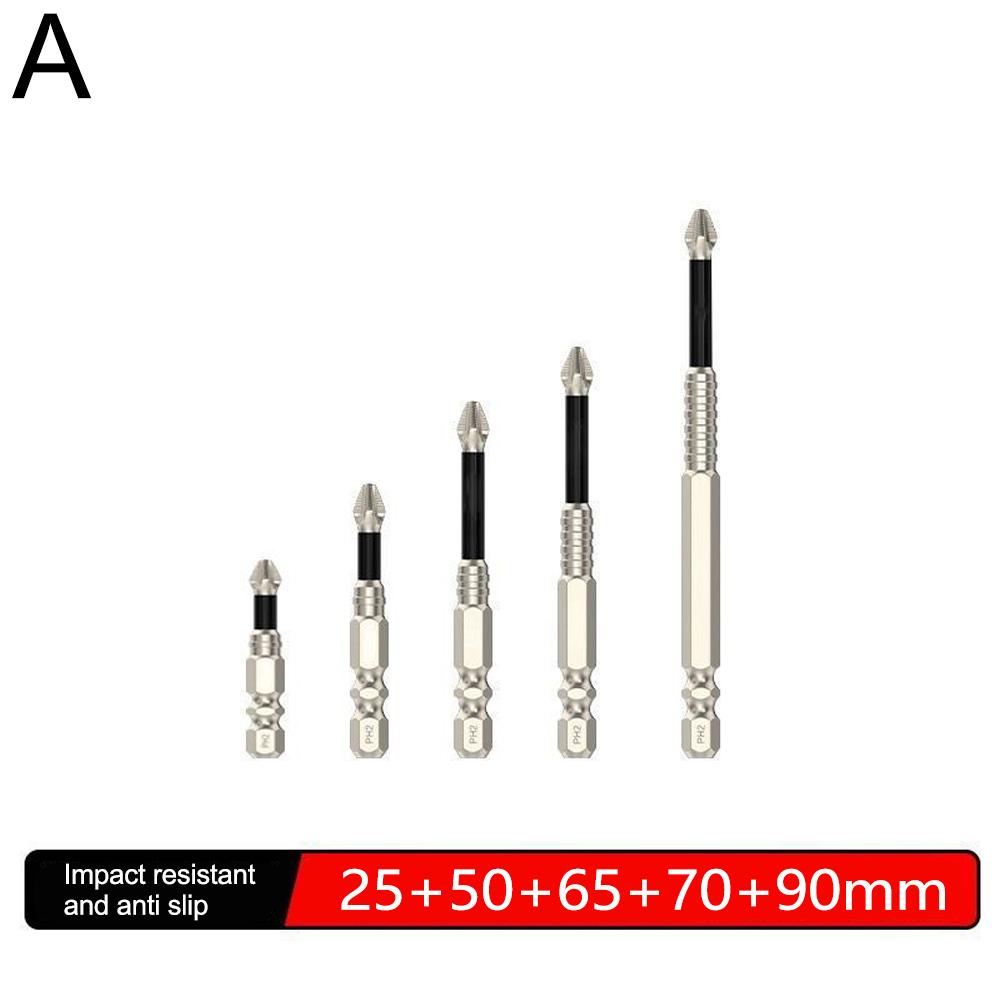 5/6pcs Upgraded Non-slip PH2 Impact Driver Bit Set With Magnetic Phillips Screwdriver Tool Impact Resistance WaterProof Bits