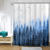 ChloropLastid Nature Forest Shower Curtain Black Woodland Pine Tree Landscape Bathtub Curtain Bath Decor Waterproof Polyester