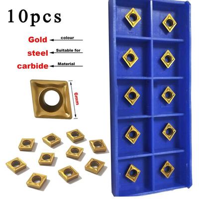 10 pz CCMT060204-HM YBC251 Tornio CNC Inserti in metallo duro Inserto per utensile da tornitura