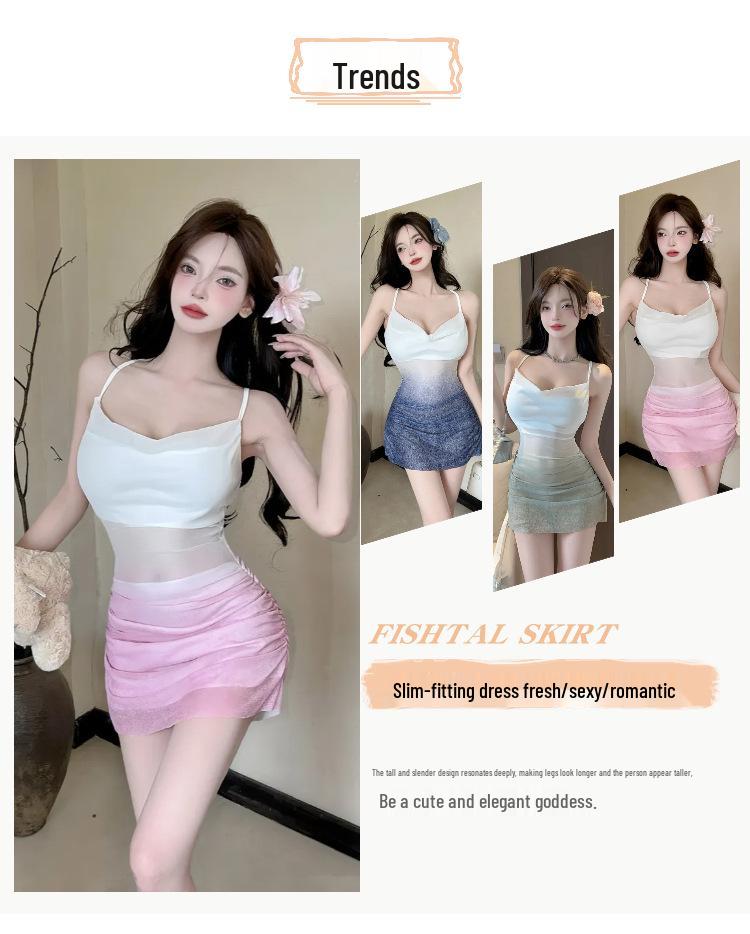 Women's Strapless Sexy Gradient Dress - 2026 New Short Tight Hip Wrap Skirt