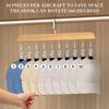 10 Clips Closet Organiser Vertical Storage Multi-Clips Organize Hats/Accessories Wooden Display Rack For Entryway Bedroom