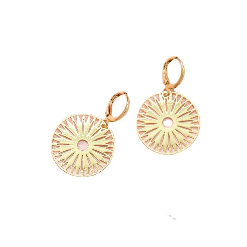 High-End Sonnenblume Elegant Retro Rund Hohl Ohrdekoration