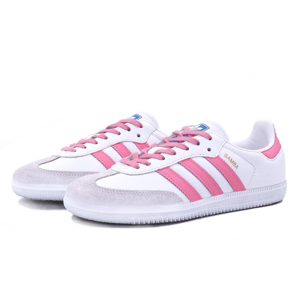 Adidas Originals SAMBA OG German Army Trainers Unisex Low top Pink/White B75806(Team25-XSC)
