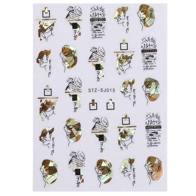 3D Fall Nail Stickers Gold Leaf Cotton Flowers Transfer Decals Nail Adhesive Sliders Manicure 2023 Autumn Decorations TRSTZ-SJ