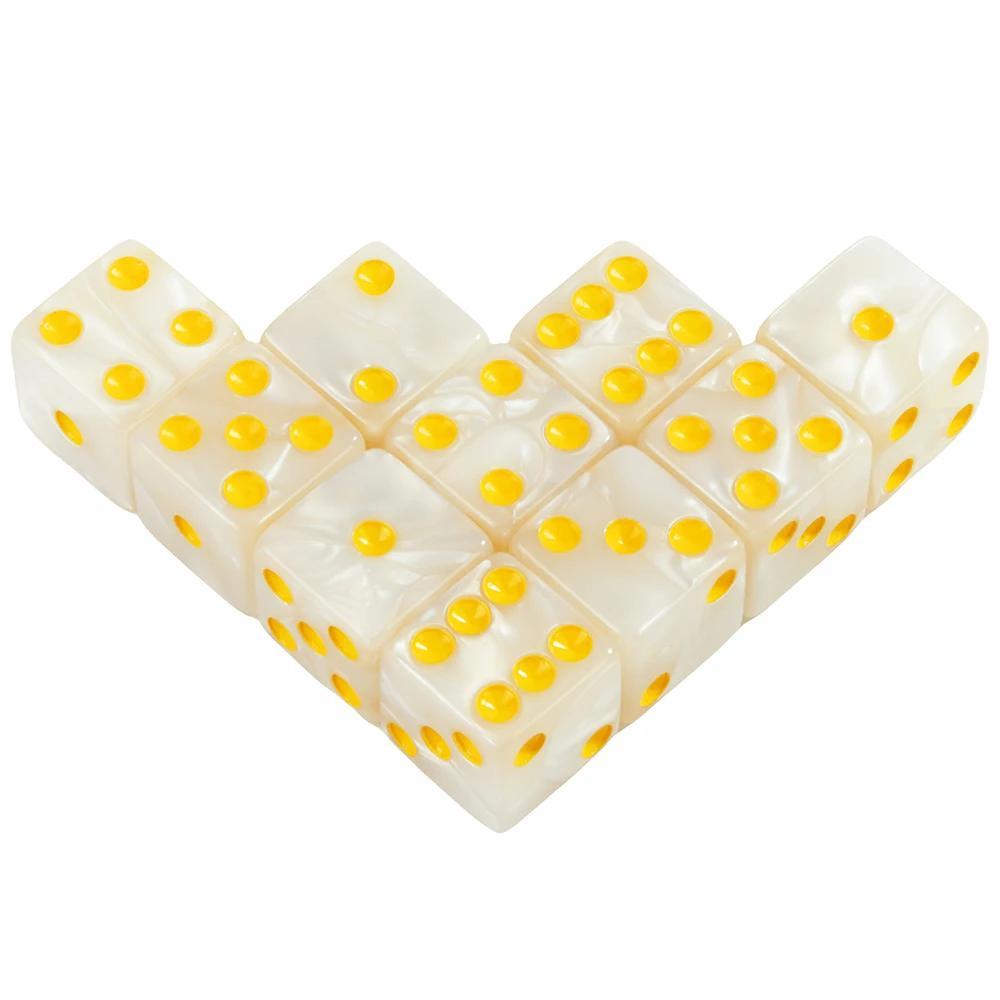 6-Sided Game Dice 16mm Marble Acrylic D6 Dice Set for DND, RPG,Table Board ame or Teaching Math,Aventurine Impression Dice