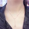 Purple Gold Pentagram Plated Rose Gold Simple Temperament Niche Design Color Gold Collarbone Chain