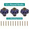 8pcs Cobalt Blue Ceramic Knobs, Pumpkin Cabinet Knobs, Vintage Dresser Knobs, Vintage Drawer Pulls with Screws for Closet Drawers Cupboard Cabinets